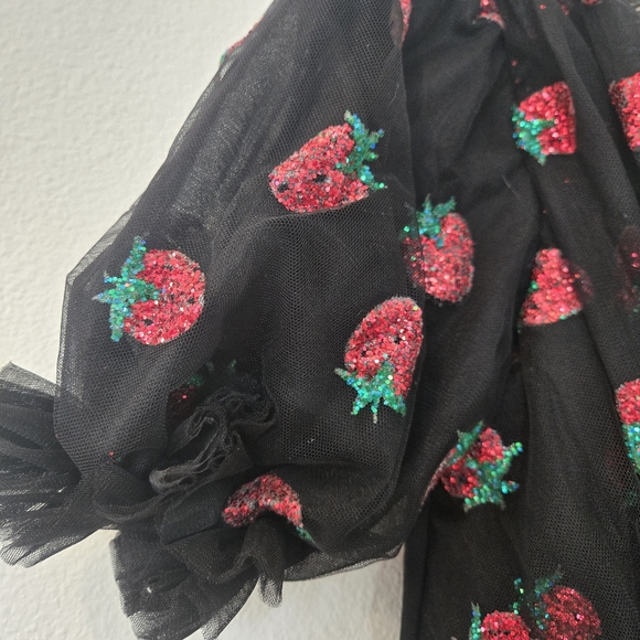 Lirika Matoshi Black Strawberry Dress tulle goth cottage core Small - Picture 6 of 17